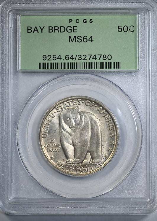 1936-S Bay Bridge Classic Commemorative Half Dollar 50C PCGS MS64 OGH