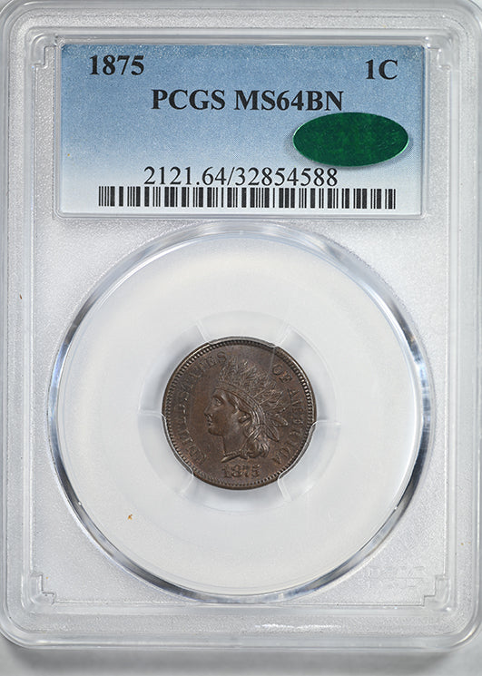 1875 Indian Head Cent 1C PCGS MS64BN CAC