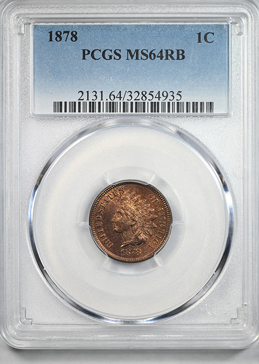 1878 Indian Head Cent 1C PCGS MS64RB