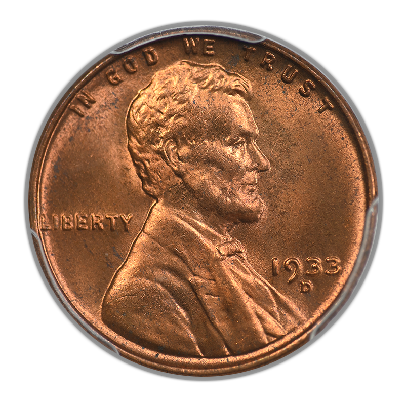 1933-D Lincoln Wheat Cent 1C PCGS MS66RD