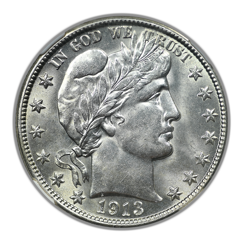 1913-D Barber Half Dollar 50C NGC AU58 - BLAST WHITE!