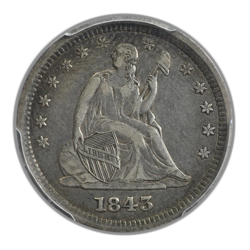 1843 Liberty Seated Quarter 25C PCGS XF40