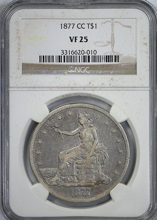 1877-CC Trade Dollar T$1 NGC VF25