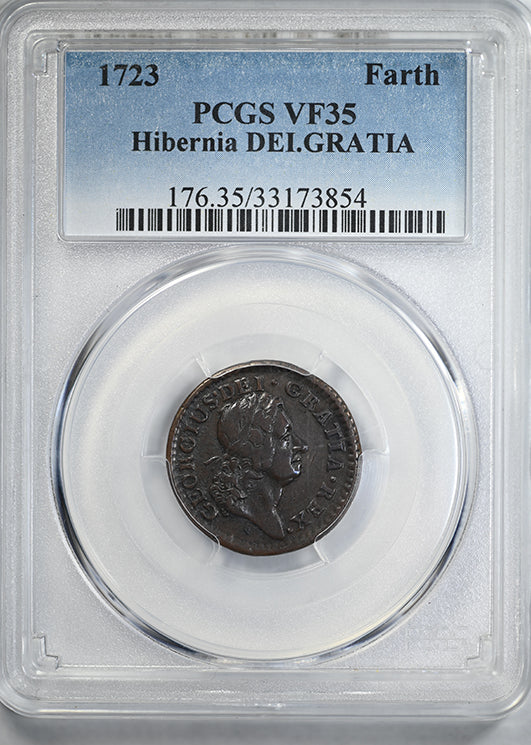 1723 Hibernia DEI.GRATIA Colonial Farth PCGS VF35
