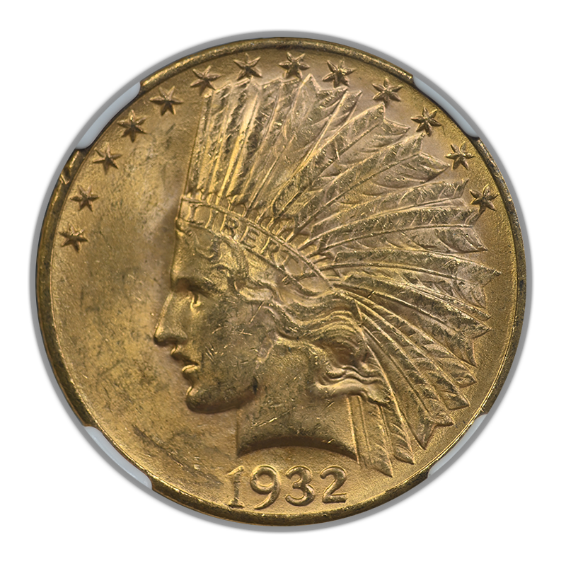 1932 Indian Head Gold Eagle $10 NGC MS62