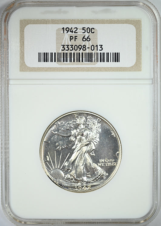 1942 Proof Walking Liberty Half Dollar 50C NGC PF66