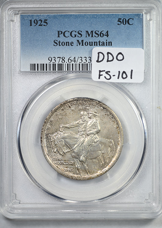 1925 Doubled Die Obverse Stone Mountain Classic Commemorative Half Dollar 50C PCGS MS64 FS-101 DDO