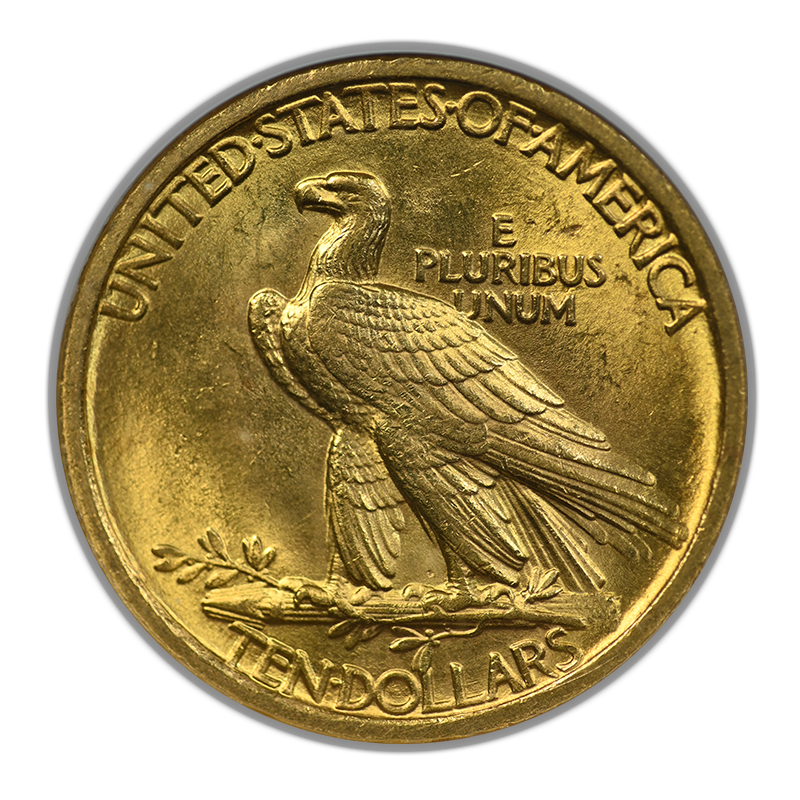1907 Indian Head Gold Eagle $10 NGC MS61 Reverse