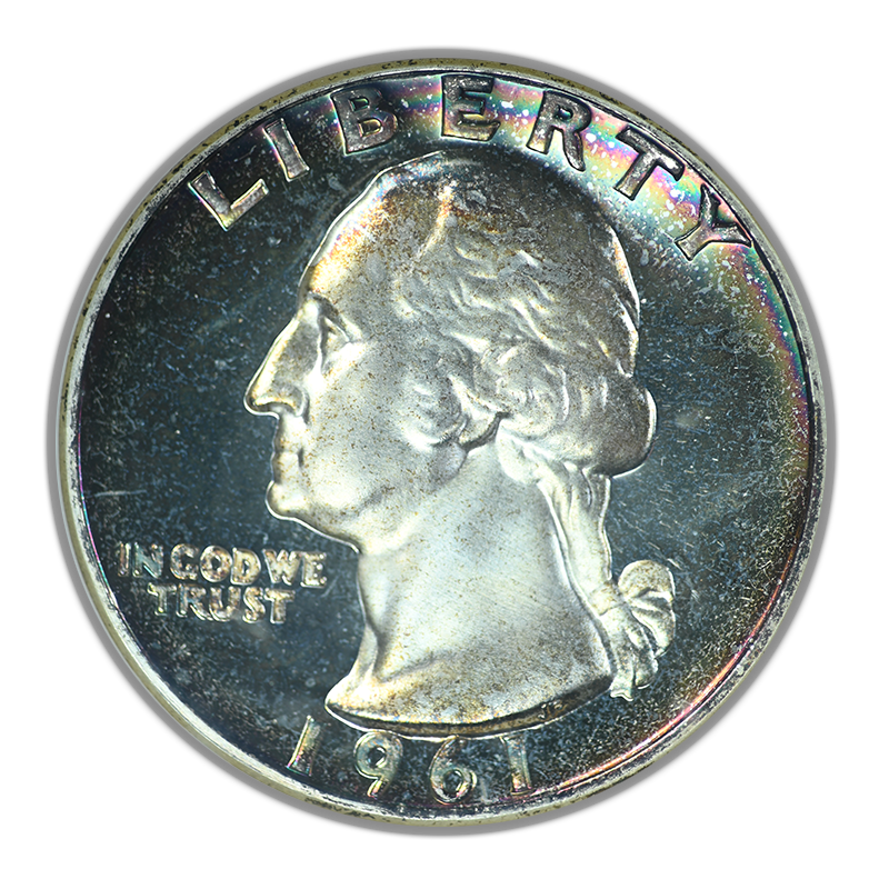 1961 Proof Washington Quarter 25C NGC PF68 Ultra Cameo - TONED!