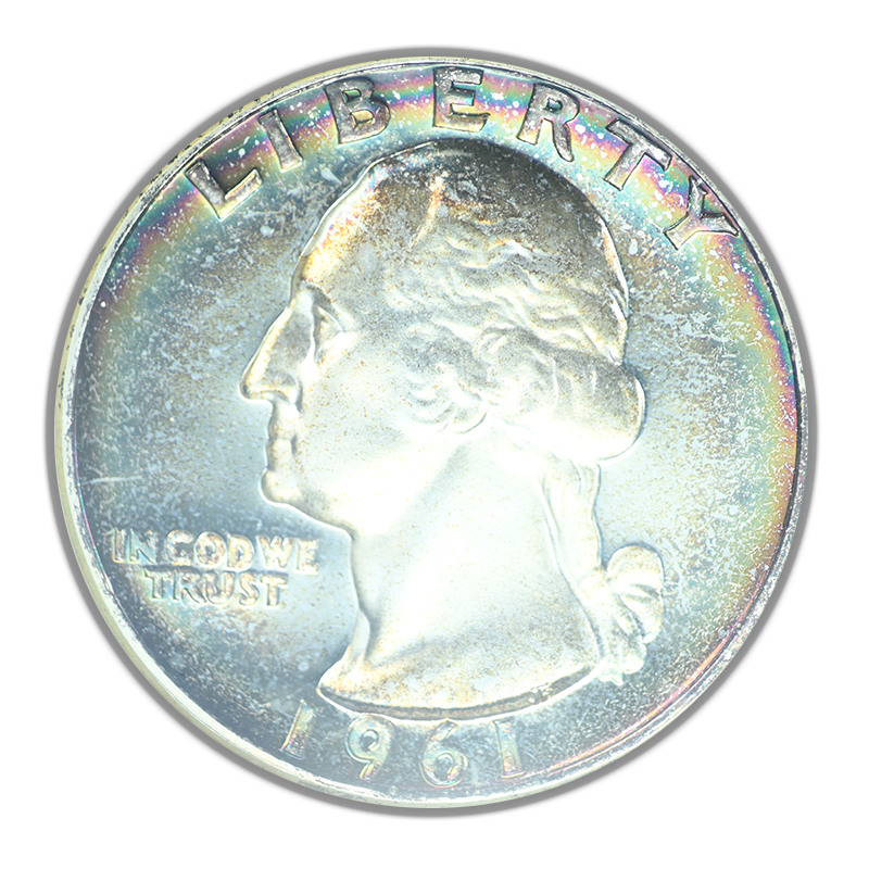 1961 Proof Washington Quarter 25C NGC PF68 Ultra Cameo - TONED!
