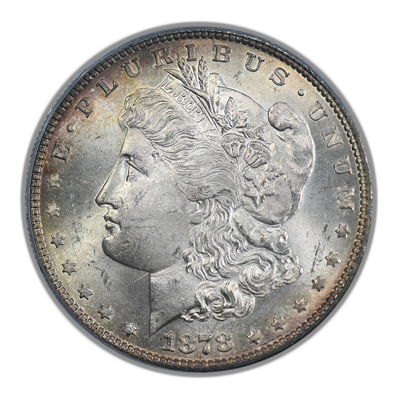 1878 7/8TF Morgan Dollar $1 PCGS MS64 - Weak