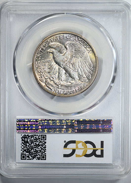 1943-D Walking Liberty Half Dollar 50C PCGS AU58 CAC - TONED!