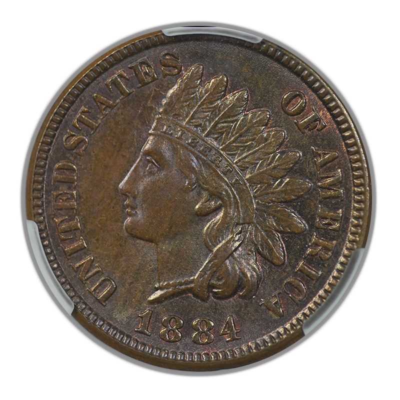1884 Indian Head Cent 1C CAC MS66BN Obverse