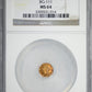 1856 Octagonal California Fractional Gold Liberty Head 1/4 Dollar G25C NGC MS64 BG-111 - TONED!