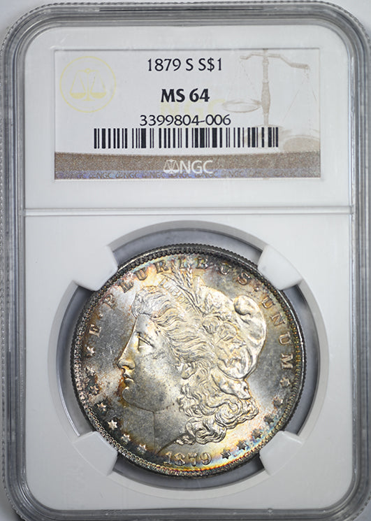 1879-S Morgan Dollar $1 NGC MS64 - TONED! Obverse Slab