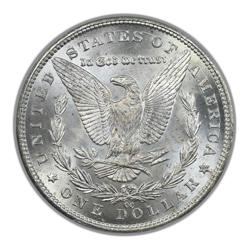 1890-CC Morgan Dollar $1 PCGS MS63 Reverse