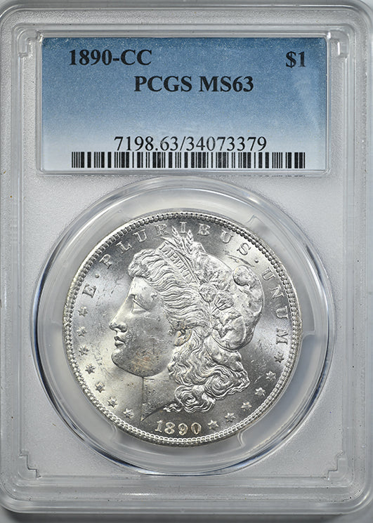 1890-CC Morgan Dollar $1 PCGS MS63 Obverse Slab