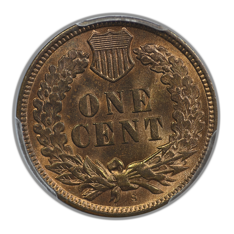 1909-S Indian Head Cent 1C PCGS MS64RB Reverse