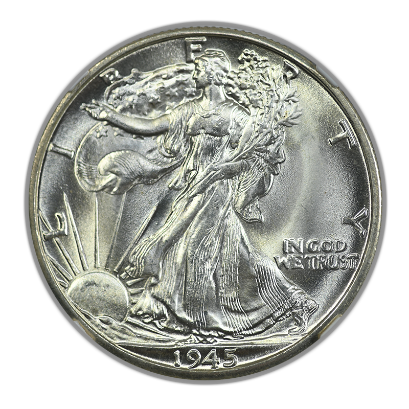 1945-D Walking Liberty Half Dollar 50C NGC MS67