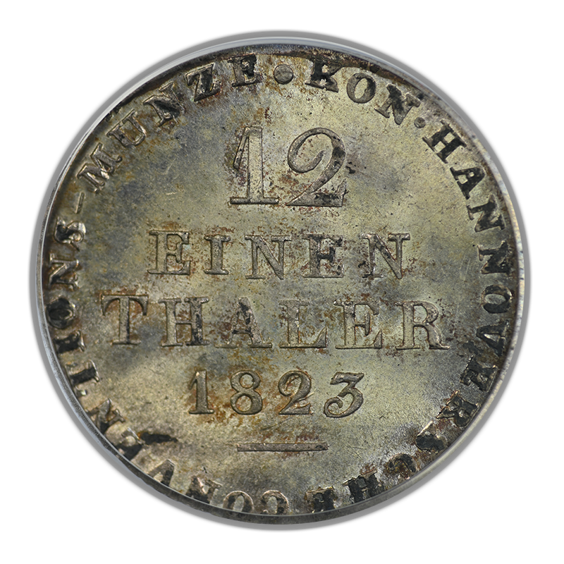 1823 LB German States Hannover 1/12T Thaler PCGS MS66