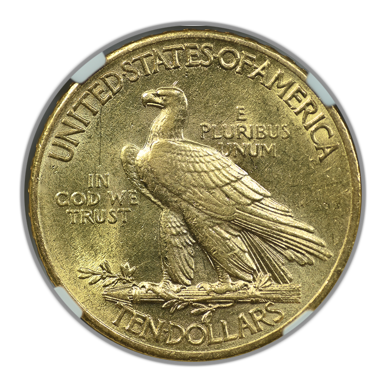 1909 Indian Head Gold Eagle $10 NGC AU58 Reverse