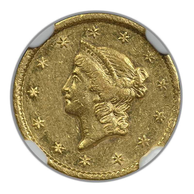 1854-S Type 1 Liberty Head Gold Dollar G$1 NGC AU55 Obverse