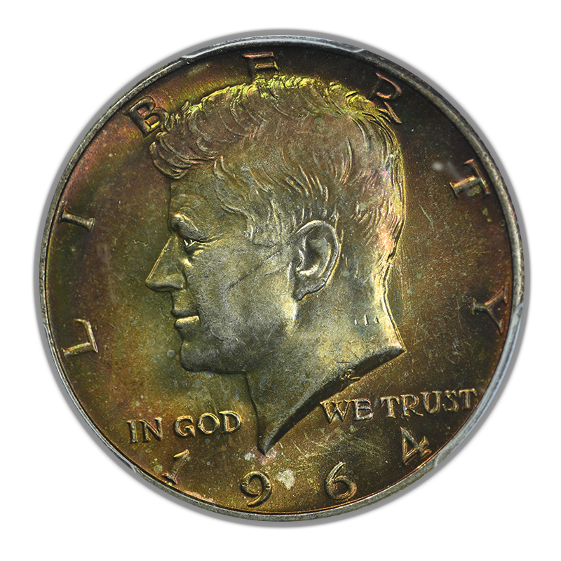 1964-D Kennedy Half Dollar 50C PCGS MS63 - TONED! Obverse