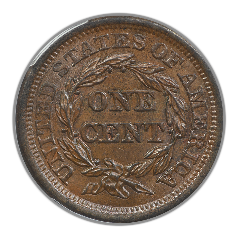 1853 Braided Hair Liberty Head Large Cent 1C PCGS MS65BN CAC