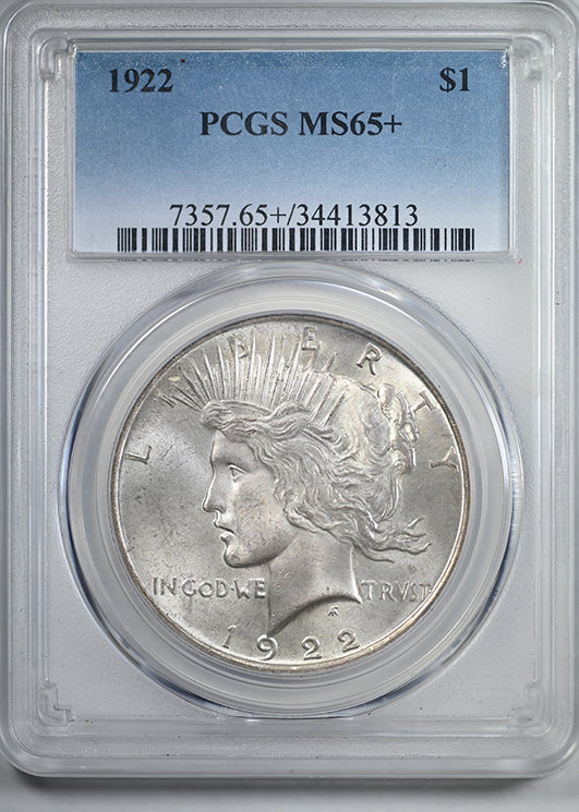 1922 Peace Dollar $1 PCGS MS65+