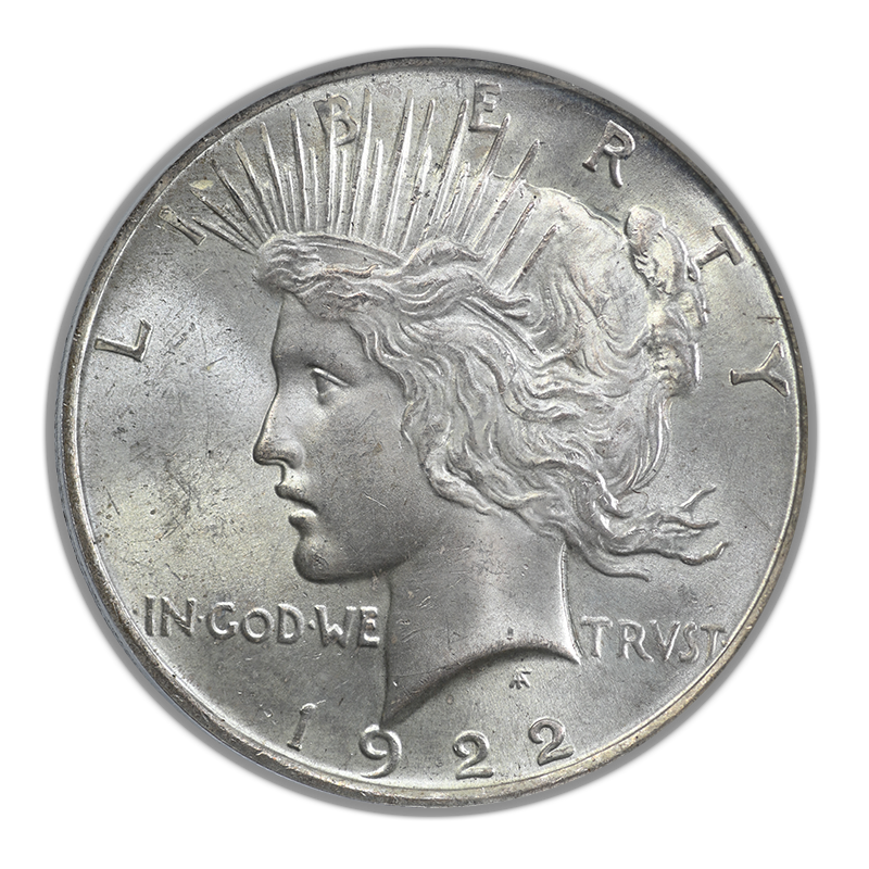 1922 Peace Dollar $1 PCGS MS65+