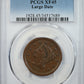 1857 Braided Hair Liberty Head Large Cent 1C PCGS XF45 - Large Date Obverse Slab