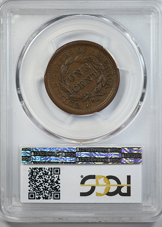 1857 Braided Hair Liberty Head Large Cent 1C PCGS XF45 - Large Date Reverse Slab