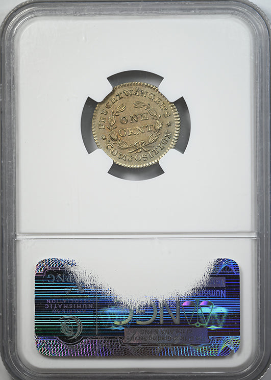 1837 New York Feuchtwangers Composition Cent 1C NGC MS62 HT-268