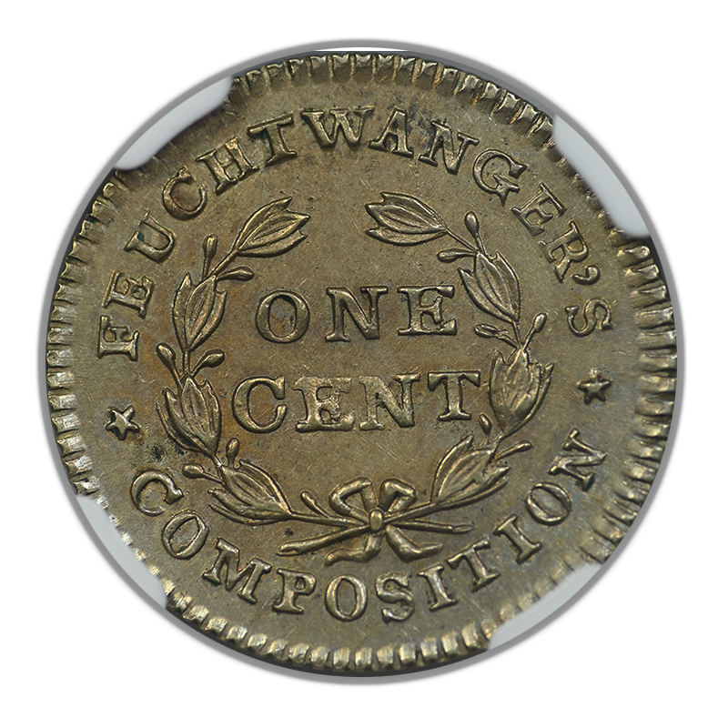 1837 New York Feuchtwangers Composition Cent 1C NGC MS62 HT-268