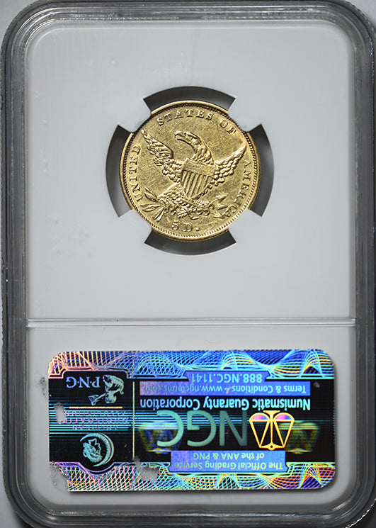 1834 Classic Head Gold Half Eagle $5 NGC AU55 - Plain 4