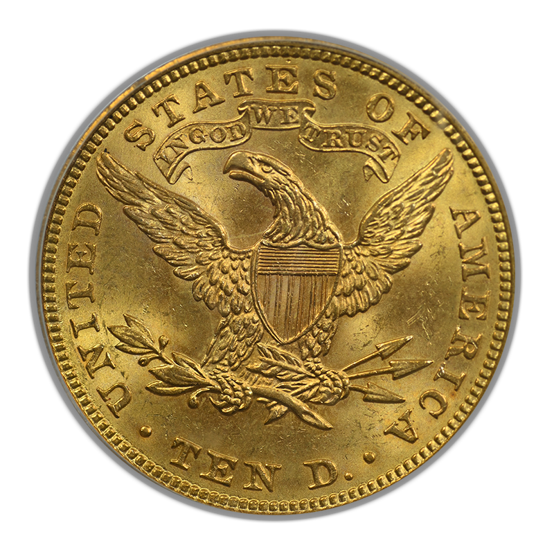 1907 Liberty Head Gold Eagle $10 PCGS MS63 CAC Reverse