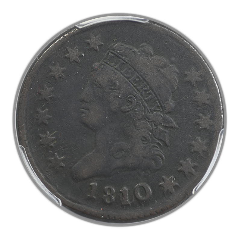 1810/09 Classic Head Large Cent 1C PCGS F12 Obverse