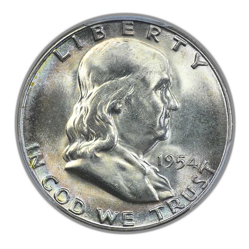 1954-S Franklin Half Dollar 50C PCGS MS65+ - REVERSE TONED!