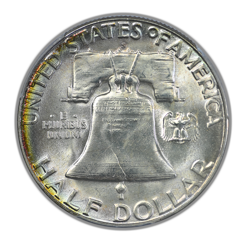 1954-S Franklin Half Dollar 50C PCGS MS65+ - REVERSE TONED!
