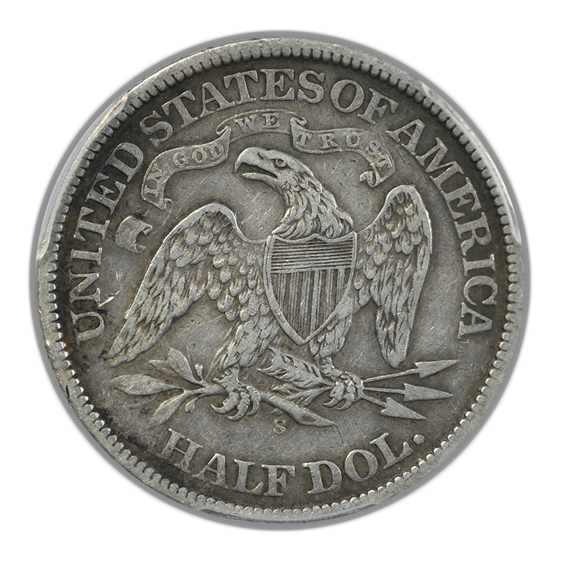1868-S Liberty Seated Half Dollar 50C PCGS VF35