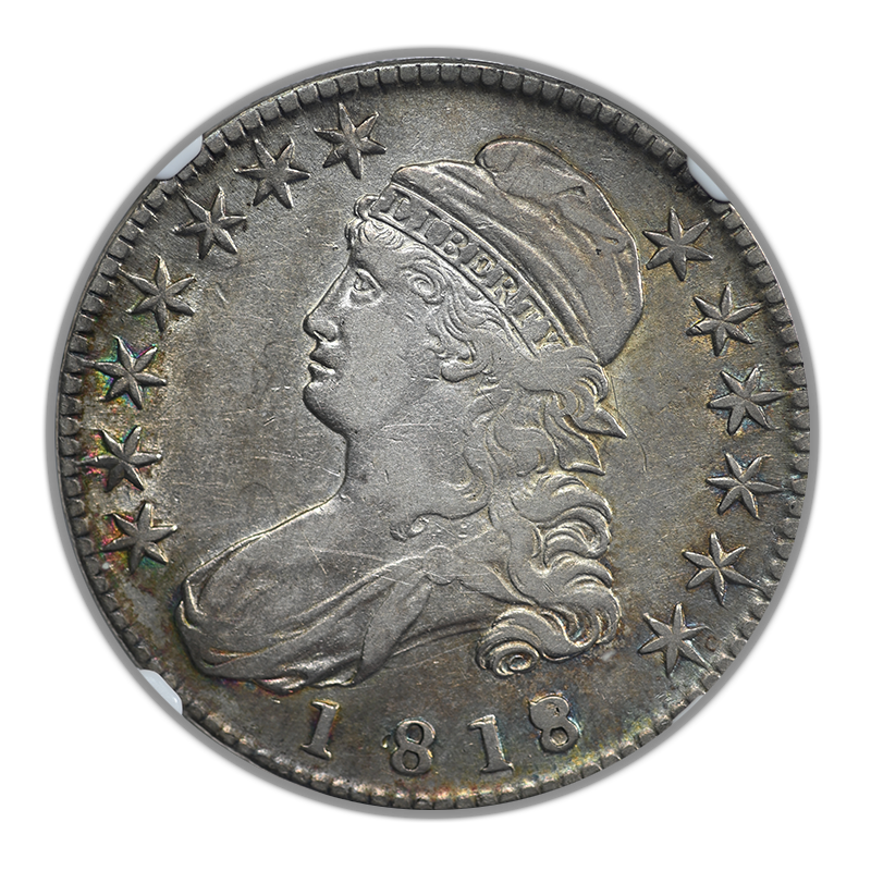 1818/7 Capped Bust Half Dollar 50C NGC VF35 Obverse