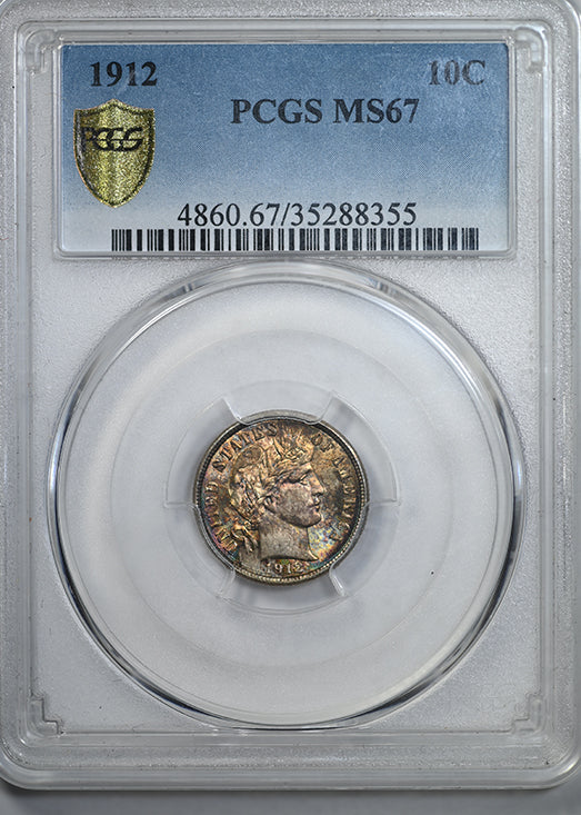 1912 Barber Dime 10C PCGS MS67 Obverse Slab