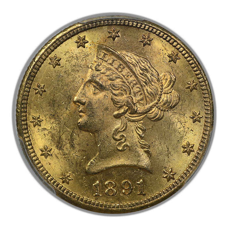 1891-CC Liberty Head Gold Eagle $10 PCGS MS62 Obverse