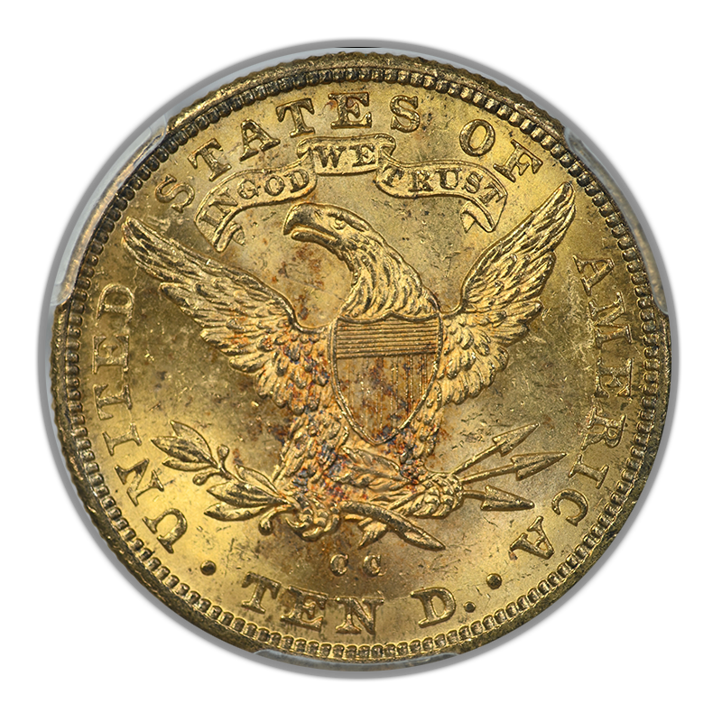 1891-CC Liberty Head Gold Eagle $10 PCGS MS62 Reverse