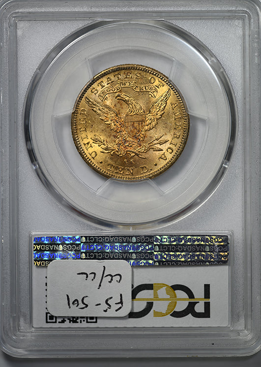 1891-CC Liberty Head Gold Eagle $10 PCGS MS62 Reverse Slab