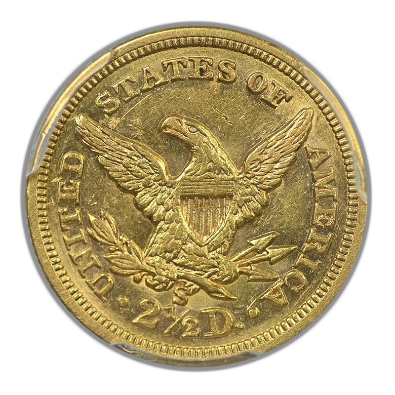 1859-S Liberty Head Gold Quarter Eagle $2.50 PCGS AU55