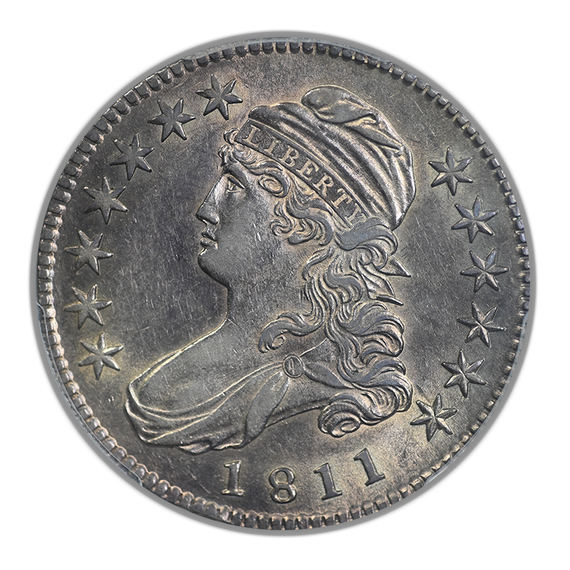 1811 Capped Bust Half Dollar 50C PCGS AU55 - Small 8