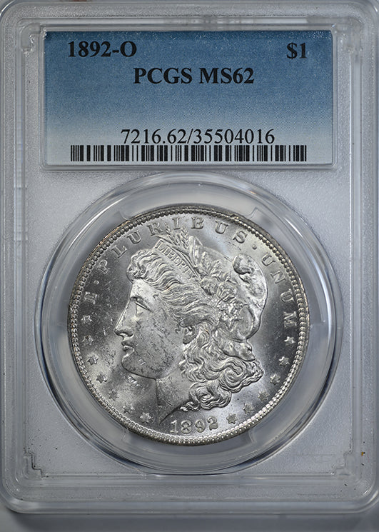 1892-O Morgan Dollar $1 PCGS MS62 Obverse Slab