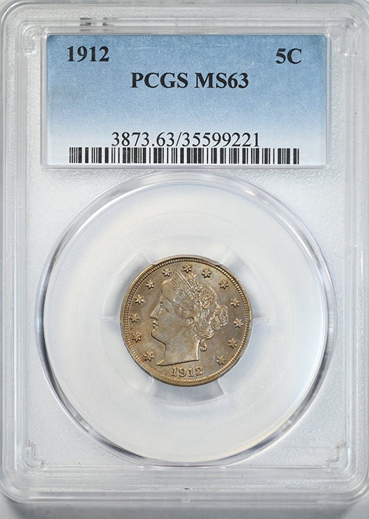 1912 Liberty V-Nickel 5C PCGS MS63
