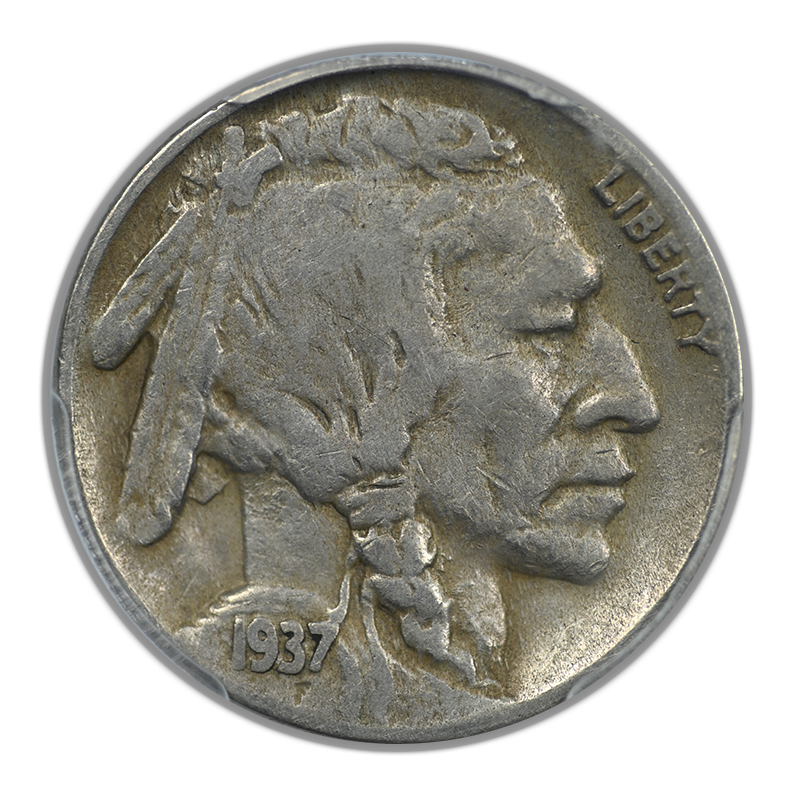 1937-D Buffalo Nickel 5C PCGS VF20 CAC - 3 Legs